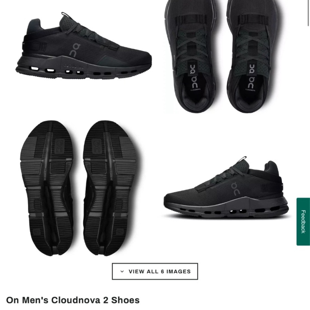 On cloud Nova Running Black Athletic Shoes with Sleek Silhouette